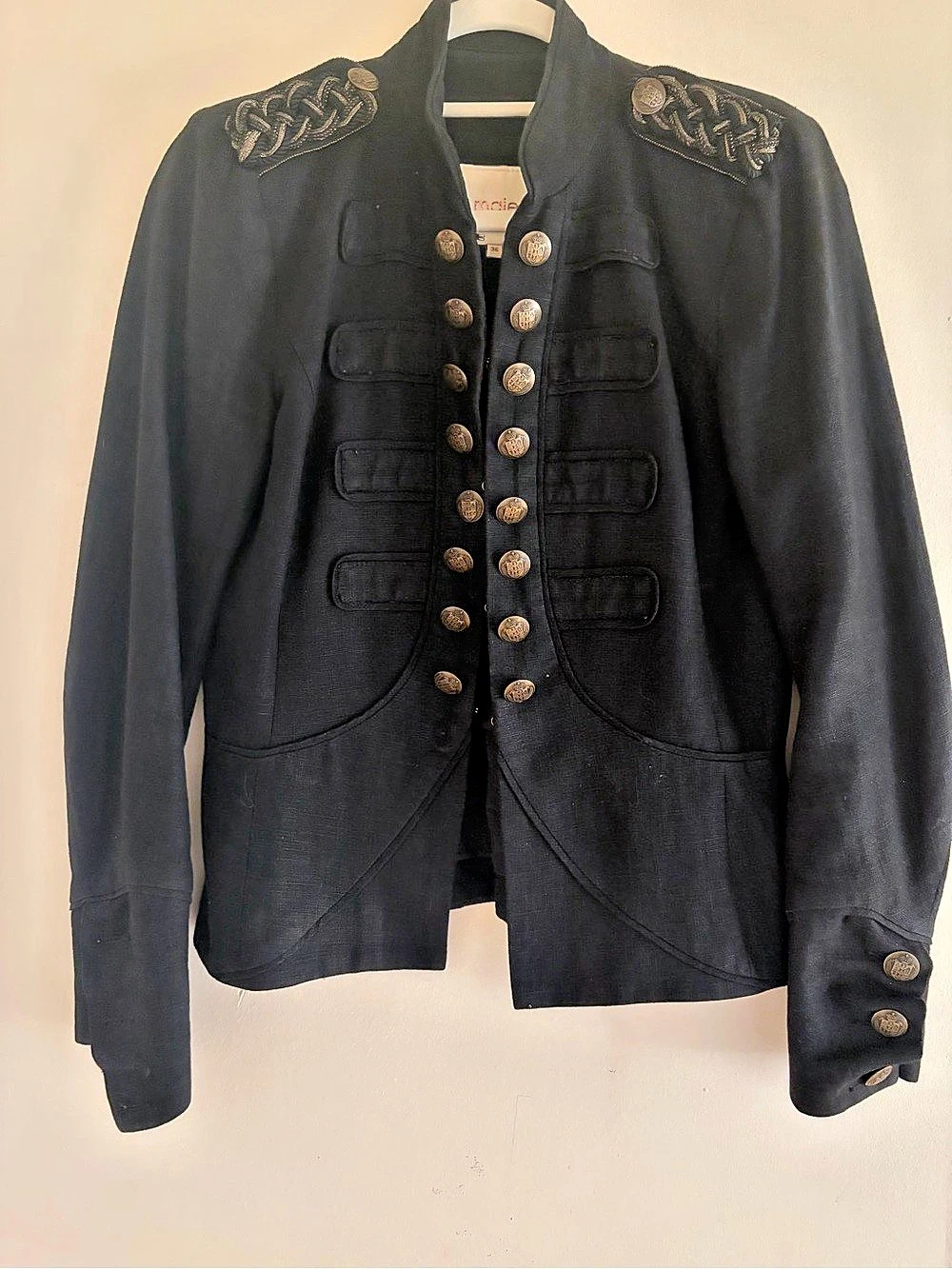 Maje Military Style Blazer in Black Size 36 Like New